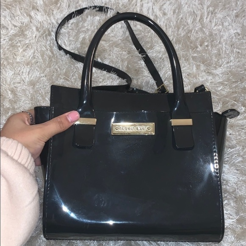 Petite Jolie black plastic jelly crossbodyโ bag